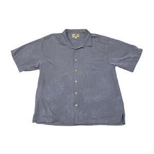 Jamaica Jaxx Man Blue 100% Silk Authentic Island Style Shirt,‎ Size XL